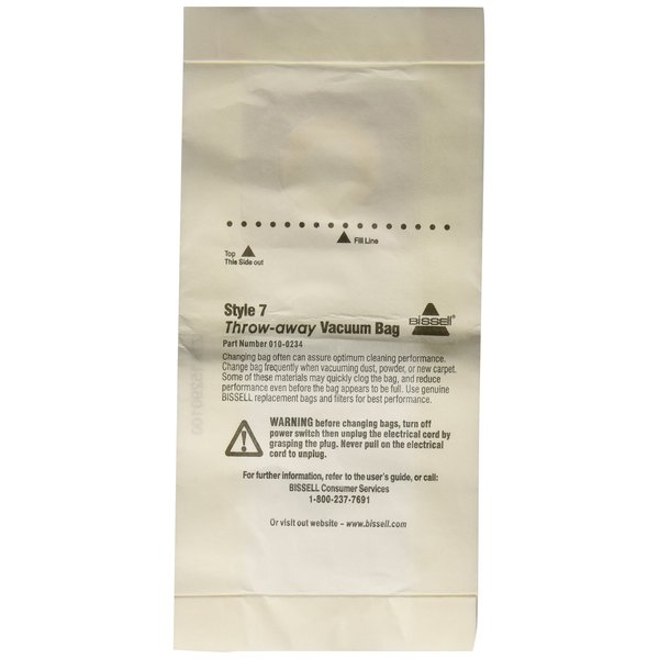 BISSELL Style 7 Vacuum Bag, 32120, Pack of 1, White