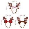 Lurrose Deer Antlers Headband 3Pcs Reindeer Antlers Headband for Women Reindeer Costume Headband with Bow Flowers