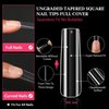 UNA GELLA Extra Long Tapered Sqaure Nail Tips Full Cover 504pcs No C Curve Clear Gel Nail Tips XXL Long Straight Nails Tips Acrylic Nails Long Square Gel X Nails for DIY Nail Art 12 Sizes