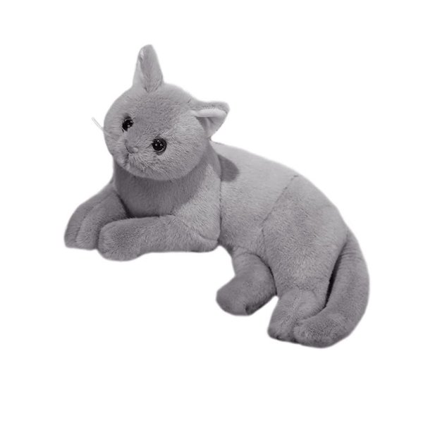 Kisangel Plush Cat 1pc Plush Cat Stuffed Animal Cats That Look Real Plush Stuffed Toy Cat for Babies Boys& Girls (Grey) Stuffed Cat Plush