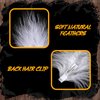 Geyoga 24 Pcs Flapper Headpiece White Feather Hair Clip Elegant Feather Headpiece Feather Hair Accessories Party Flapper Accessories for Women Girl Bridal Wedding