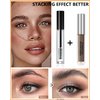 Waterproof Tinted Eyebrow Gel Brown & Clear Brow Setting Glue, Liquid Mascara Eye Brow Cream, Long Lasting Smudge-Proof Brow Filler Makeup Set,Brow Fast Sculp,Makeup Gift Set for Girl Women- 03
