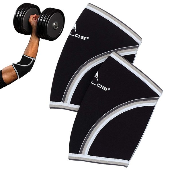 AEOLOS Compression Elbow Sleeves(Pair), 5mm Neoprene Elbow Barces for Weightlifting Powerlifting Tennis Golf and Basketball (Medium, Black)