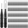 MAPVOLUT 120Pcs Micro Eyebrow Brush with Cap Brow Lamination Brush Spoolies for Eyebrow Eyelash Brow Brush Lash Filler Eyebrow Lash Lift And Tint Tools for Brows and Lashes Comb Extensions