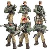 MEIEST 6 PCS Mini Soldier Military Action Figures, Army Model Building Block Toys with Multiple Military Weapons Accessories,Party Favors Set for Kids (Wolf Attack Team)
