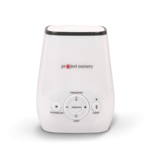 Project Nursery Portable and Table Top Sleep Soother, White Noise Sound Machine and Night Light, 4-in-1 Sound Soother with Projector, Nightlight and Timer