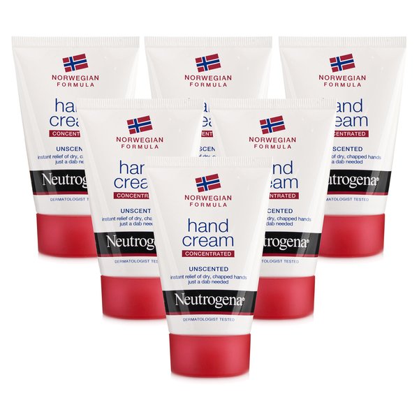 Neutrogena Concentrated Hand Cream, Unscented, Norwegian Formula,Travel Size (1.69 Ounce, Pack of 6)