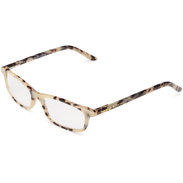 Kate Spade New York Women's Jodie Rectangular Reading Glasses, Milky Tortoise 15, 50 mm + 1.5