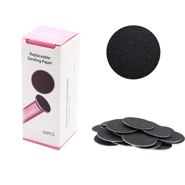 ibubu 60 Pieces Replaceable Foot Sandpaper Discs for Electric Foot File Adjustable Speed Callus Remover Machine Foot Hard Dead Skin Removal(Super Smooth 180 Grit)