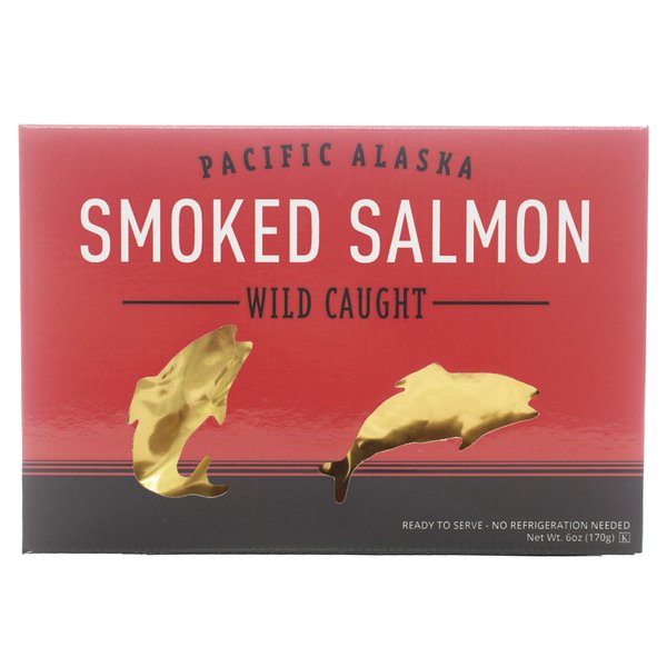 SeaBear - Gorgeous Red and Gold Box Pacific Alaska Smoked Salmon - 6 oz