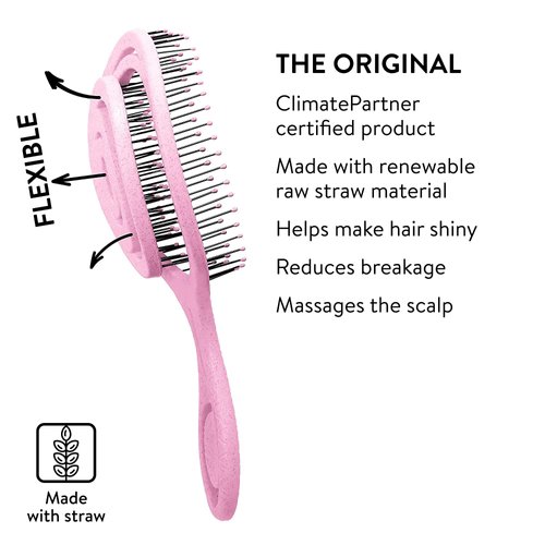 Chiara Ambra Organic Detangling Hair Brush for Women, Men & Children, Unique Spiral Hairbrush, Vented Hair Straightening Brushes for Straight, Curly & Wet Hair - Does not Pull on Hair – Lilac