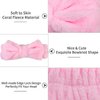 Casoty 8 Pcs Pink Spa Headband, Bow Hair Band, Soft Coral Fleece Makeup Headband, Hair Band for Washing Face, Headbands for Women Makeup, Skincare Headbands for Face Washing Shower Yoga Skin Care