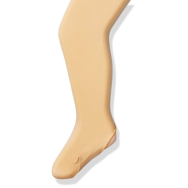 Capezio Girls' Ultra Soft Self Knit Waistband Tight,Shortbread, One Size (2-6)