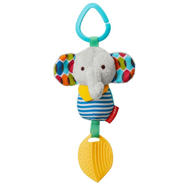 Skip Hop Bandana Buddies Baby Activity Chime & Teether Stroller Toy, Elephant