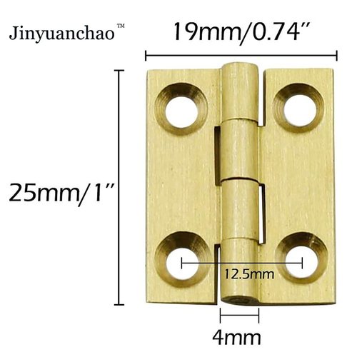Jinyuanchao Mini Solid Brass Hinges Cabinet Drawer Butt Hinges for Jewelry Chest Wood Box,1/1.5/2.5Inch,Butt Hinges,8PCS (1Inch)