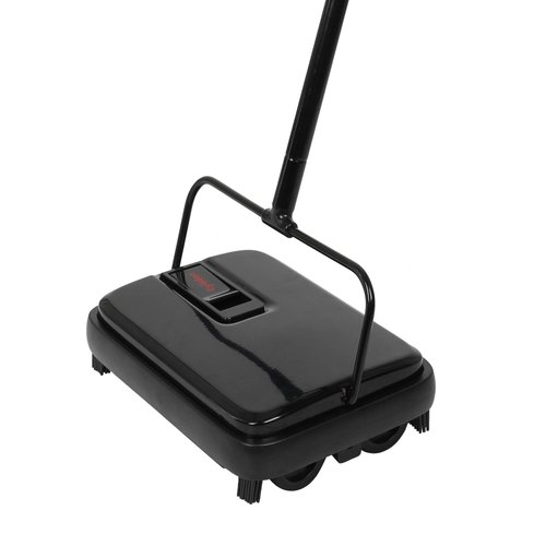Eyliden Carpet Sweeper, Mini Size Lightweight Hand Push - No Noise, Non-Electric, Easy Manual Sweeping Only for Carpet Cleaning (Black)