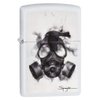 Zippo Spazuk Gas Mask Design Pocket Lighter, White Matte with Gas Mask