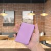 TIESOME Coin Purse, PU Lychee Pattern Zipper Coin Purse Portable Coin Purse Mini Change Wallet for Women Coin Pocket Mini Money for Women Credit Card ID Key Headset Lipstick (Light Purple)