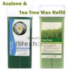 iMeshbean®Double Depilatory Roll on Wax Heater Roller Warmer Cartridge Strips Hair Removal Kit with ON/OFF Switch (Azulene & Tea Tree Wax & 100 Paper)