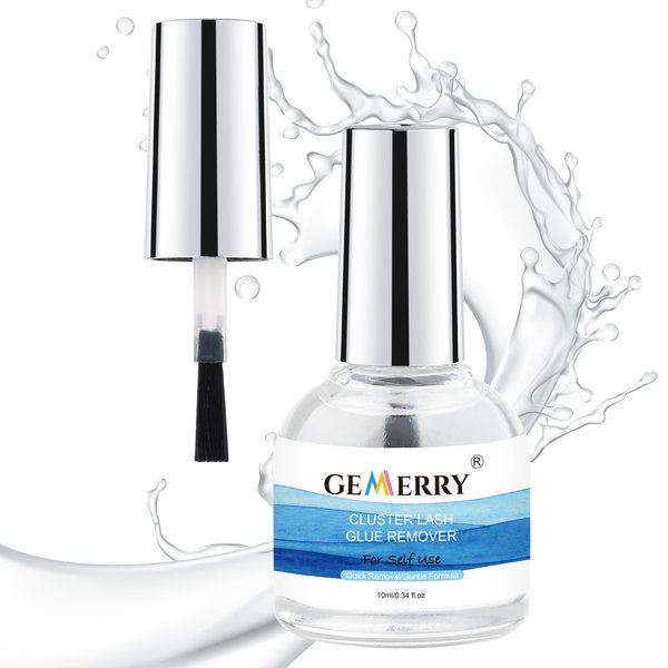 GEMERRY Cluster Lash Glue Remover 5ml Lash Remover for Lash Extensions Lash Glue Remover for Lash Clusters Self-Use Gentle Soft Bristle Brush Head Non-irritating Eyelash Extension Remover