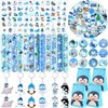 110 PCS Winter Arctic Animals Party Favors, Winter Arctic Polar Animals Stickers Temporary Tattoos Slap Bracelets Keychains Badges Gift Bags Arctic Animals Birthday Party Decorations Supplies for Kids