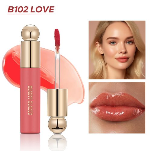 MYUANGO Hydrating Lip Care Lip Tint, Moisturizing Lip Oil,Shiny Lip Glow Vegan Plumping Lip Gloss for Dry Lips (102, Travel Size)