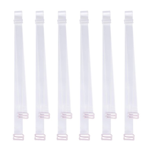 DREETINO Clear Bra Straps, 3-Pairs Invisible Non-Slip Adjustable Bra Straps for Strapless Bra(12mm)