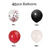 Red and Black Birthday Party Decorations, Red Happy Birthday Decorations for Men Women with Happy Birthday Balloon Banner, Fringe Curtains,Star Balloons Kit for Boys Girls Birthday Party Supplies