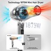 OHJUMP Travel Hair Dryer Blow Dryer with Diffuser, Portable Small Dual Voltage Compact Hairdryer, EU Plug, 1875W Powerful Fast Dry, Folding Handle, Diffuser Hair Dryer Rose Gold