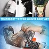 SPOKKI 24 PCS Fake Temporary Tattoo Sleeves Arm Sleeves for Party Body Art and Printed Sports Outdoor Cycling Activities UV Protection for Men Women
