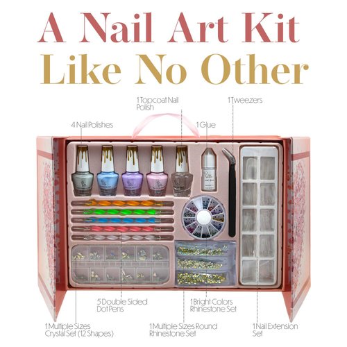 CoralBeau Nail Kit for Girls, Teenitor Nail Art Design Tools Kit with Rhinestones, Nail Gems, Crystals, Jewels, Diamonds, Tweezer, Nail Dotting Tool, Nail Art Set with Nail Decoration Accessories