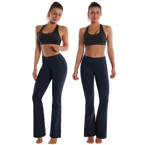BUBBLELIME 29"/31"/33"/35" 4 Styles Women's Bootcut Yoga Pants Tummy Control - Basic Bootleg_Darknavy L_35" Inseam