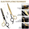 2 Pcs Sharp Hair Cutting Scissors, Stainless-Steel 6.7‘’ Barber Scissors Professional, Multifunctional Thinning Shears for Hair Cutting, Wigs Texturizing Tools for Women Men Home Salon(Gold)