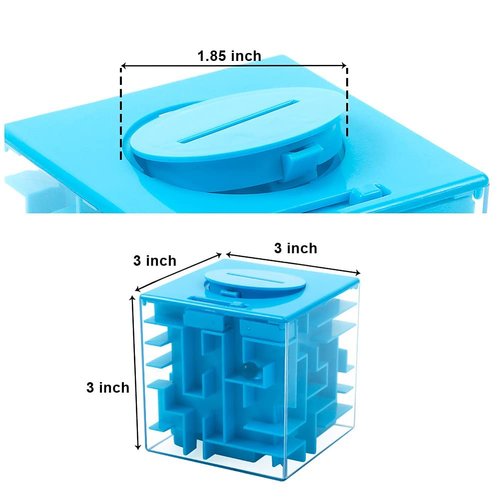 ThinkMax Money Maze Puzzle Box for Kids and Adults, Perfect Money Holder Maze Puzzle Gift Box (Blue)