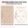 TgoBeauty Full Face Permanent Makeup Practice Skin Silicone White Eyebrow Practice Pad with Golden Design for Brow Lip Makeup (1pc White Skin)