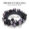 Fashey Pearl Hair Ties Beaded Hair Scrunchies Elastic Ponytail Holder 3 Pcs Pearls Hair Bands Hair Accessories for Women (black,blue)