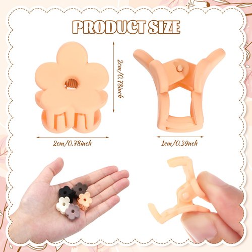 YASUOA Hair Claw Clips for Women, Multicolor Cute Flower Claw Clips for Thick Long Hair, Tiny Matte Hair Clips for Kids, Strong Hold Hair Accessories with Box, for Birthday, Christmas, Wedding, Daily Decoration