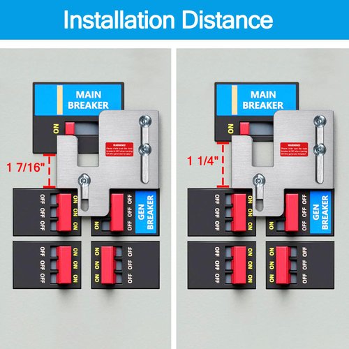 ACANORA Generator Interlock Kit for Eaton Cutler Hammer BR Series 150 or 200 Amp Panels, 1 1/4 to 1 7/16 Inches Spacing, Brushed Nickel
