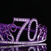 OSALADI 70th Birthday Queen Crowns Tiara for Women, Rhinestone Crystal Purple Headband Birthday, Happy 70th Birthday Party Supplies, Glitter Headdress for 70th Birthday Party Decoration