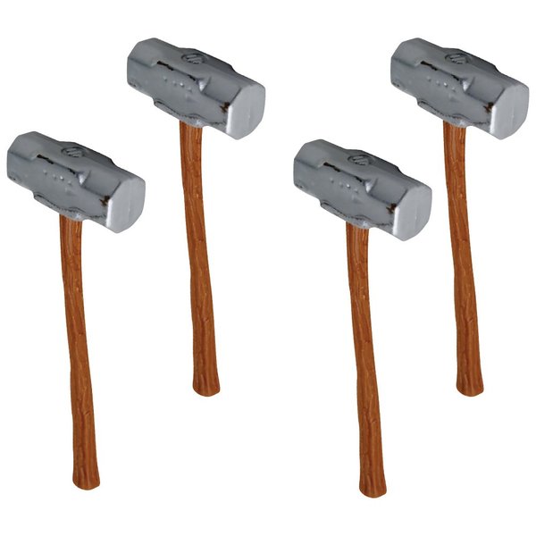 Set of 4 Sledgehammers for Wrestling Action Figures