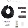 Rinboool Tape in Hair Extensions, Real Natural Remy Human Hair, Seamless Straight Pu Skin Weft, 18 Inch 40 Gram 20 Pieces, Jet Black