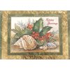 Designer Greetings Red Farm Studio - Boxed Christmas Cards Nautical/Coastal Design; Seashells and Holly (125-00823-000)