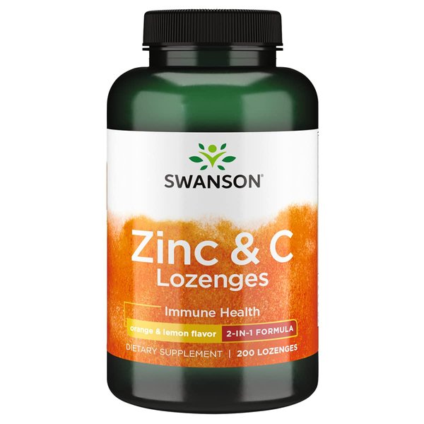 Swanson Premium Brand Premium Zinc & Vitamin C Lozenges 25/100 Milligrams 200 Lozenges