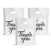 Thank You Bags for Small Business, 12 X 16 Inch Plastic Shopping Bags with Handles Retail Merchandise Bag Extra Thick Gift Bag Bulk (WHITE, 12" X 16")