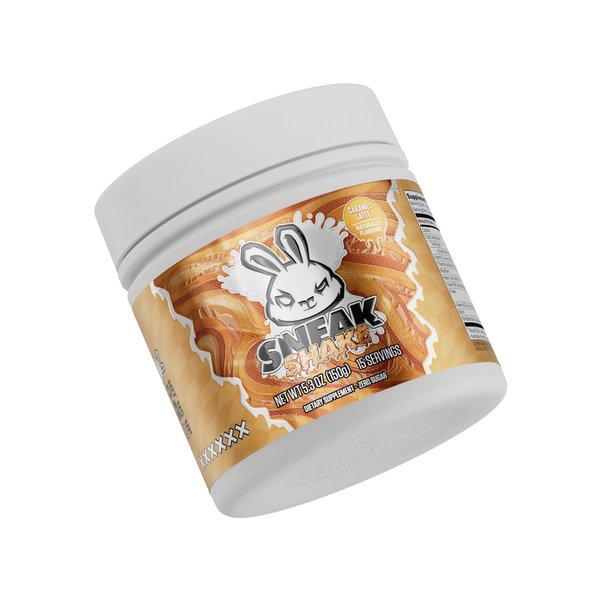 SNEAK | Caramel Latte Shake | Energy Drink for Milk or Milk Alternatives | Zero Sugar, No Artificial Flavours, Natural Energy | 15 Servings