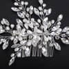 Teyglen Bridal Rhinestone Wedding Hair Comb Silver Crystal Pearl Side Comb Bridal Hair Piece Wedding Hair Accessories for Women Girls
