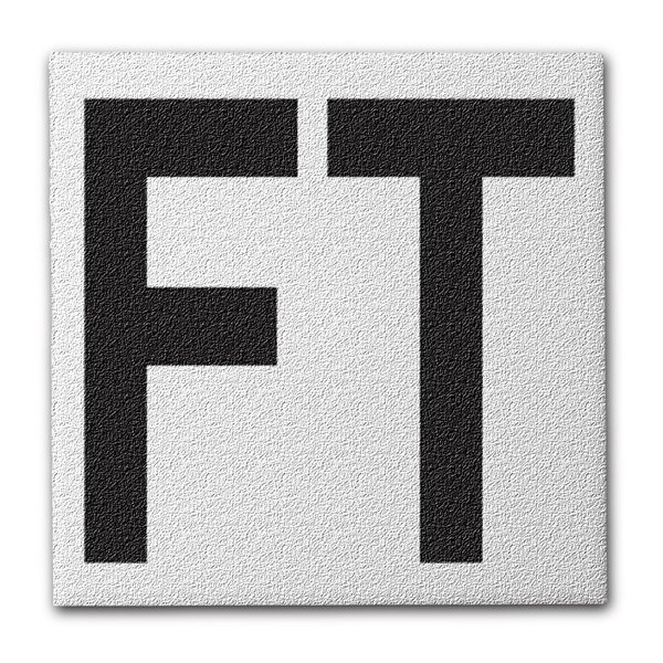 Aquatic Custom Tile, Ceramic "FT" (feet) Pool Depth Marker, 5.8"x5.8" w/ 5" Font Pool Signs, Abrasive Non-slip Finish Pool, Swimming Pool Safety Signage for Concrete Deck & Inground Pool, Made in USA