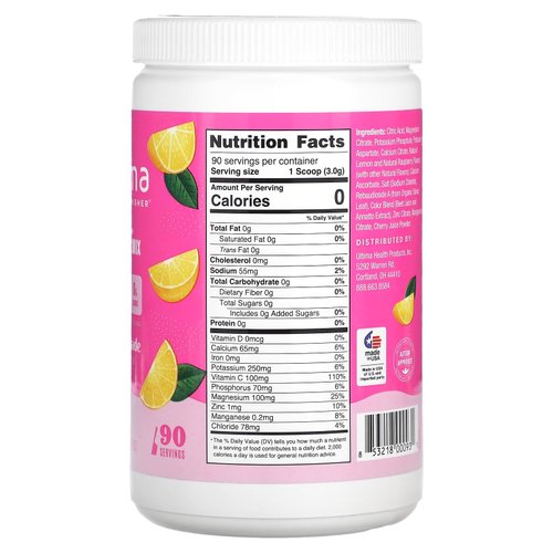 Ultima Replenisher Daily Electrolyte Drink Mix – Pink Lemonade, 90 Serving – Hydration Powder with 6 Key Electrolytes & Trace Minerals – Keto Friendly, Vegan, Non-GMO & Sugar-Free Electrolyte Powder