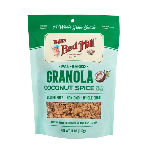 Bob’s Red Mill Coconut Spice Homestyle Granola, 11 Ounce Bag (Pack of 1), Certified Gluten Free, Non-GMO, Whole Grain