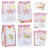 DECORLIFE 24PCS Unicorn Party Favor Bags, Unicorn Goodie Bags for Girls' Birthday Party, Perfect for Girls, Kids, Boys, Stickers Included, 4 Styles